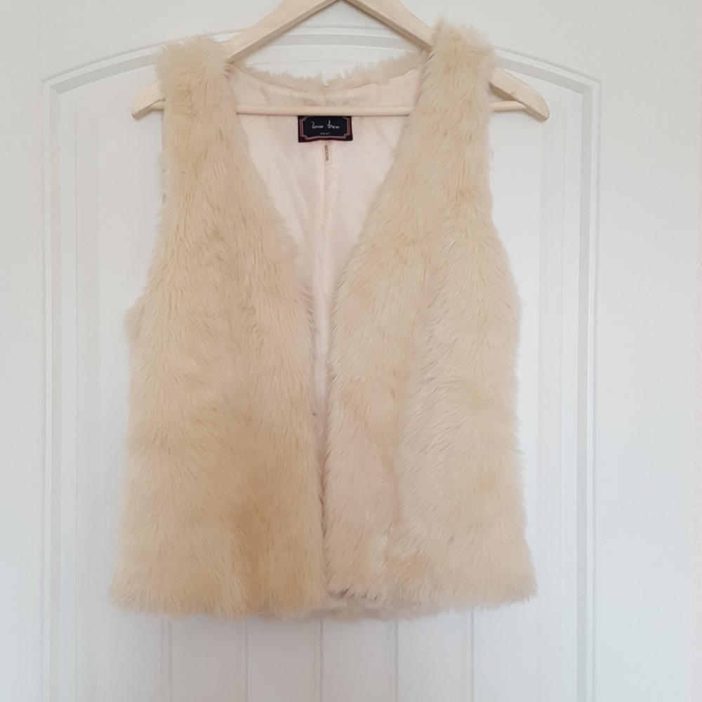 Cream fur vest
